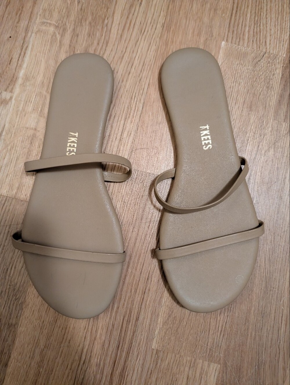 TKEES Gemma  Double Strap Slide Sandal In Nude